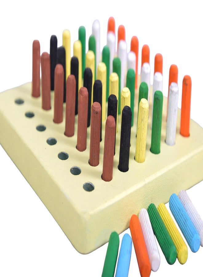 RCW Wooden Counting Educational Color Cognition Stacking & Sorting Wooden Toys Shape Sorting & Domino Building Blocks for 3+ Children 1 Board with 49 Multicolor Pins Birthday Gift for Kids & Girl - Image 3